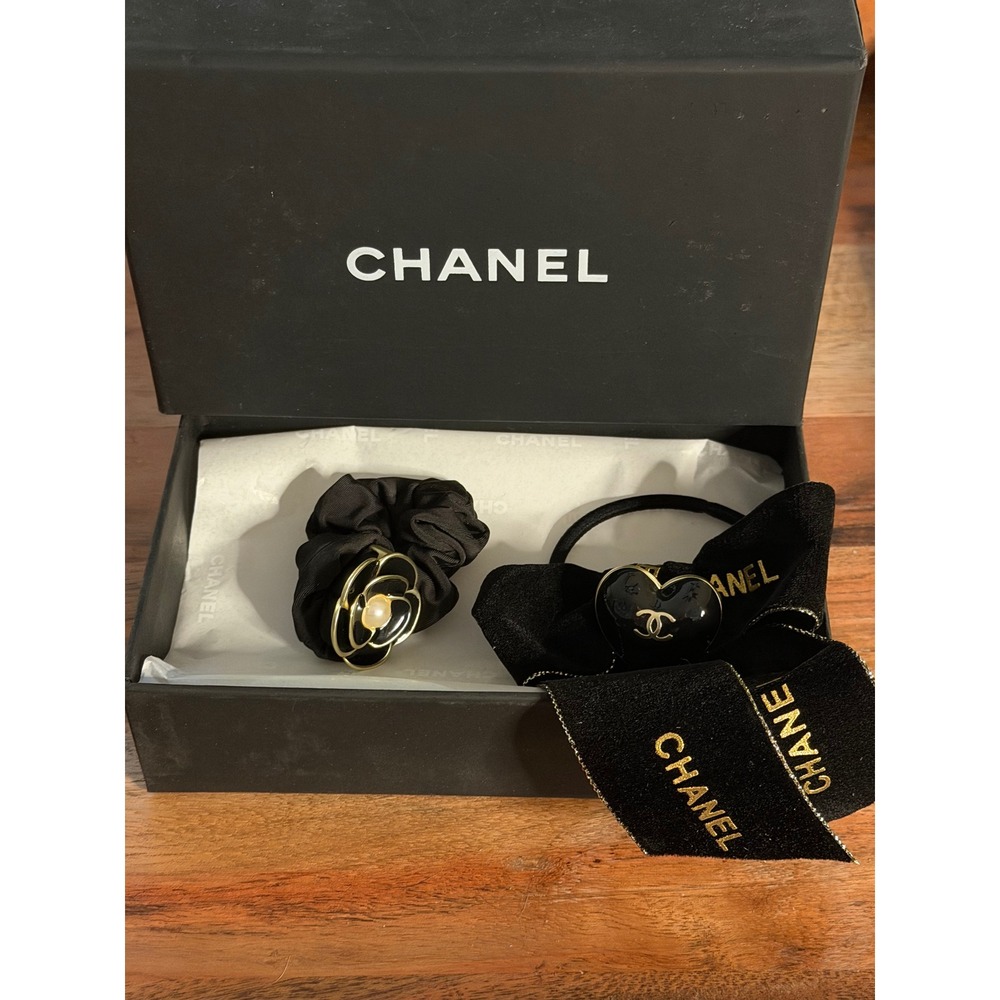 Handmade Velvet Hair Bow Scrunchie Set Repurposed from Holiday Packaging Ribbons